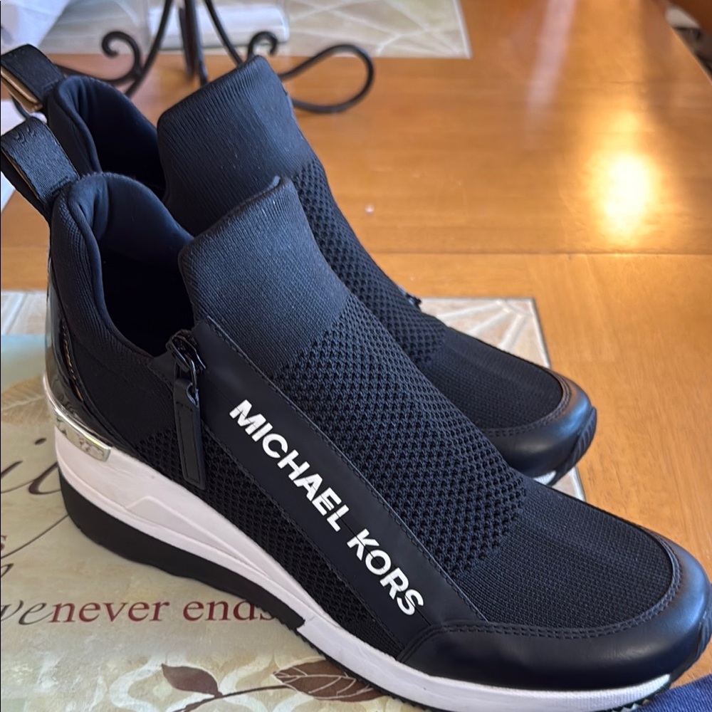 Michael Kors Black Sneakers with Breathable Knit Upper